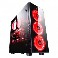 Carcasa desktop Redragon Sidewipe , Middle Tower , Panou lateral transparent , Recomandat gaming , Negru foto