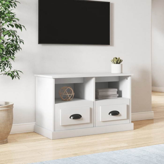 Comoda TV, alb, 80x35x50 cm, lemn prelucrat GartenMobel Dekor