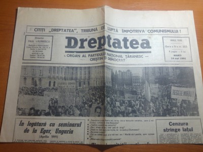 dreptatea 14 mai 1991-ziua demnitatii nationale si art. problema monarhiei foto
