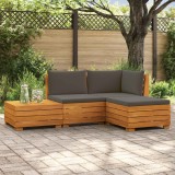 vidaXL Set de canapele de exterior 4 Bucată Maro Lemn Solid de Acacia 3403101