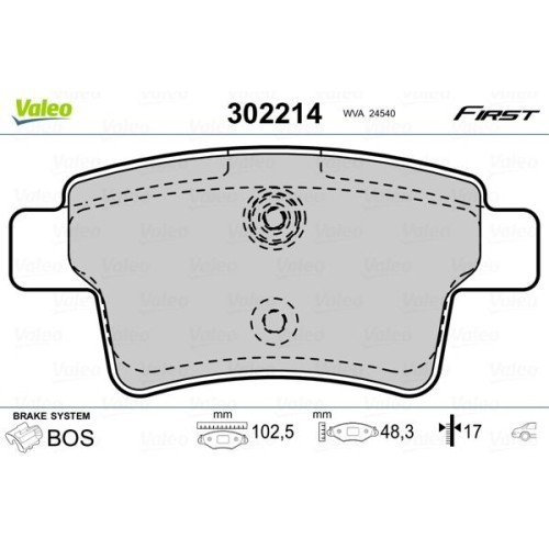Valeo set placute frana, frana disc First