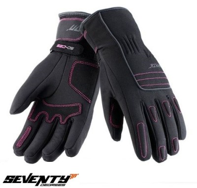 Manusi femei pentru scuter - motocicleta Urban iarna Seventy model SD-C29 negru/roz Negru/roz XS (6 cm) foto