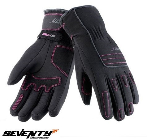 Manusi femei pentru scuter - motocicleta Urban iarna Seventy model SD-C29 negru/roz Negru/roz XS (6 cm)
