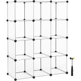 Biblioteca modulara SONGMICS cu 12 compartimente, alba, 93x31x123 cm
