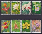 Serie completă de 8 timbre tematice &bdquo;Flori și Plante Exotice&rdquo; &ndash; Zair (Congo) &ndash; 1984 (MNH / Neuzate)