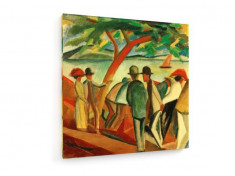 Tablou pe panza (canvas) - August Macke - People Strolling along the Lake foto