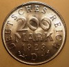 Moneda Germania Weimar 200 Mark 1923 D, AUNC, Aluminiu KM#35