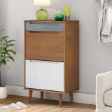 vidaXL Pantofar &quot;MOLDE&quot;, maro, 59,5x35x103 cm, lemn masiv de pin