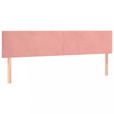 Tăblii de pat, 2 buc, roz, 90x5x78/88 cm, catifea foto