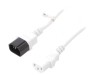 Cablu Prelungitor IEC C13 la IEC C14 1m Alb, Goobay