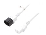 Cablu Prelungitor IEC C13 la IEC C14 1m Alb, Goobay