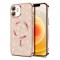 Husa MagSafe pentru Apple iPhone 12, Techsuit, Luxury Glitter, Roz Aurie