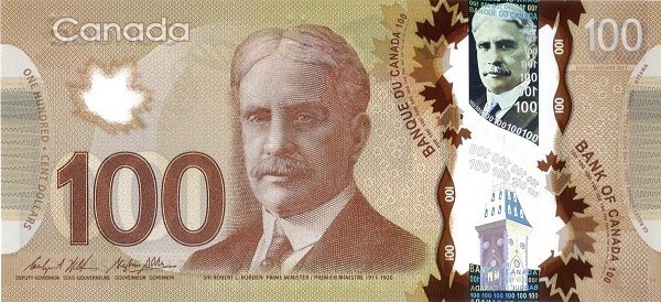 Bancnota CANADA - 100 dolari 2011 &ndash; Polymer - P110c - semnaturi Wilkins &amp; Stephen Poloz