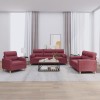 VidaXL Set canapea cu perne, 3 piese, roșu vin, material textil 3201558