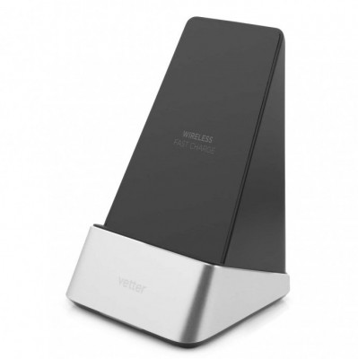 Incarcator Wireless Vetter Pyramid Charger 15W Dual Coil Fast Charging Black TVVTWA15WD foto