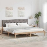 vidaXL Cadru de pat cu tăblie tapițată cu headboard Maro 200 x 200 cm 3394381