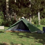 VidaXL Cort de camping tipi pentru 1 persoană, verde, impermeabil
