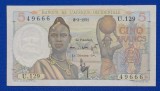 Bancnota Africa de Vest 5 franci 1951, 5 francs 1951