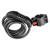 Cablu antifurt bicicleta cu cifru, 120 cm x 12 mm, suport cadru