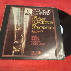 VINIL CARL MARIA VON WEBER TWO CLARINET CONCERTOS AND CONCERTINO DISC STARE FB