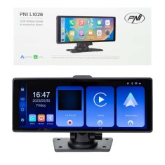 Monitor auto PNI L1026 10.26 inch, wireless Carplay, navigatie, muzica, handsfree, bluetooth, FM transmitter