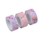 Set Benzi Adezive, Washi Tape, Model Flori și Nori, Multicolor, 5mx15mm, 3 Bucăți, Oem