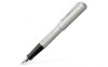 Faber-Castell Hexo 150592 Stilou Argintiu Mat din Aluminiu, penita Otel Inox Extra Fin (EF), reincarcabil - RESIGILAT