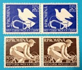 TIMBRE ROMANIA LP 430/1957 -CURSA PACII - Serie &icirc;n pereche -MNH