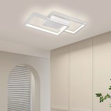 Lustra LED cu telecomanda LANDYN 62W, 2 Patrate, lumina Rece/Calda/Neutra, Dimabila, Alb ModernLight Concept