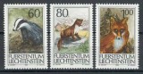 Liechtenstein 1993 1066/68 MNH nestampilat - Vanatoarea (III), fauna