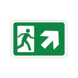 Indicator evacuare ieșire de urgență cu săgeată dreapta sus