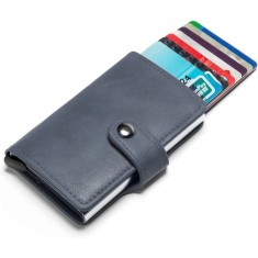 Portofel RFID iUni P2, 10 carduri, Bleumarin