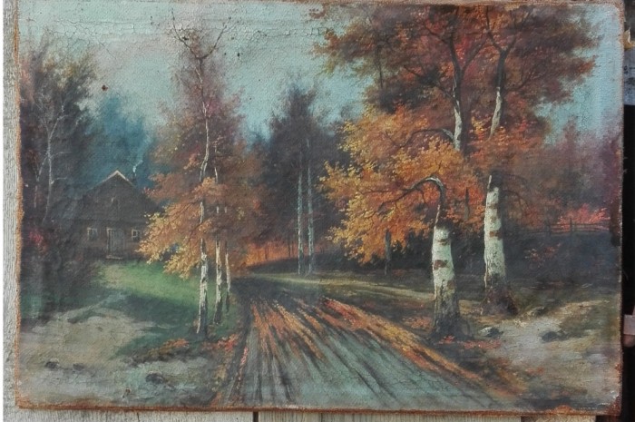 Tablou peisaj de toamna nesemnat.