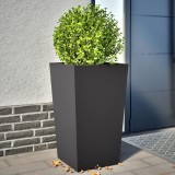 VidaXL Jardiniere de grădină, 2 buc., negru, 45x45x75 cm, oțel