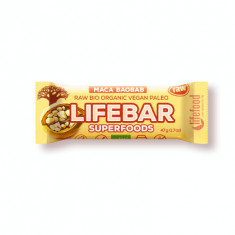 Lifebar Plus baton cu fructe, maca si baobab raw bio 47g foto