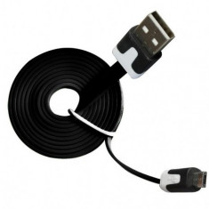 Cablu date si incarcare plat MSONIC MLU527NK Micro USB 2.0 A-B M/M 1 metru lungime negru