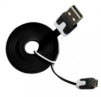 Cablu date si incarcare plat MSONIC MLU527NK Micro USB 2.0 A-B M/M 1 metru lungime negru foto