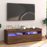 vidaXL Comodă TV cu lumini LED, stejar maro, 120x35x40 cm