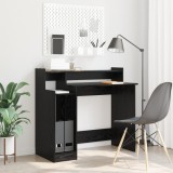 vidaXL Birou Stejar negru 97 x 45 x 90 cm Lemn compozit