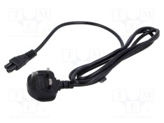 Cablu 3x0,75mm2 BS 1363 with IEC C5 Female Connector PVC 1.8m Black - POS