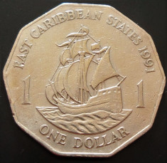 Moneda 1 DOLLAR - CARAIBE de EST, anul 1991 *cod 4158 foto