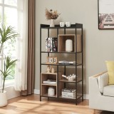 Standregal Belana 137x70x33 cm Schwarz/Eicheoptik [en.casa]