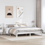 VidaXL Cadru de pat cu tăblie fără saltea, alb, 200x200 cm