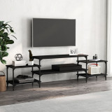 VidaXL Comodă TV, negru, 197x35x52 cm, lemn prelucrat