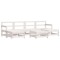 Set mobilier de gradina, 7 piese, alb, lemn masiv de pin