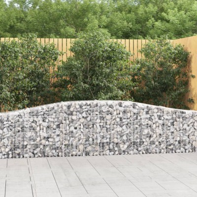 vidaXL Coșuri gabion arcuite 6 buc, 400x30x60/80 cm, fier galvanizat 3145804 foto