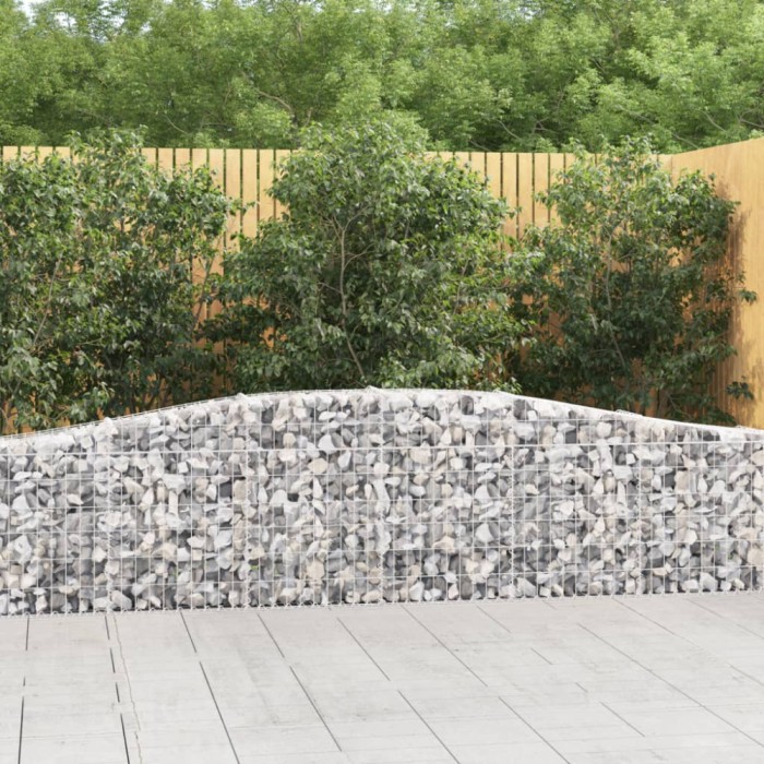 vidaXL Coșuri gabion arcuite 6 buc, 400x30x60/80 cm, fier galvanizat 3145804