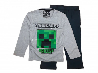 Pijama copii Minecraft Creeper Hostile 5 - 12 ani , ORIGINAL Mojang !! foto
