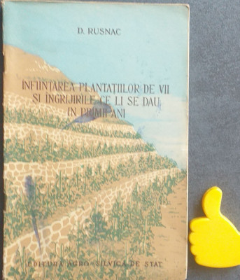 Infiintarea plantatiilor de vii si ingrijirile ce li se dau D. Rusnac foto