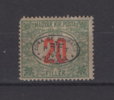 Ocupatia Romana in Debretin 1919 - Porto - 20f MH, Nestampilat